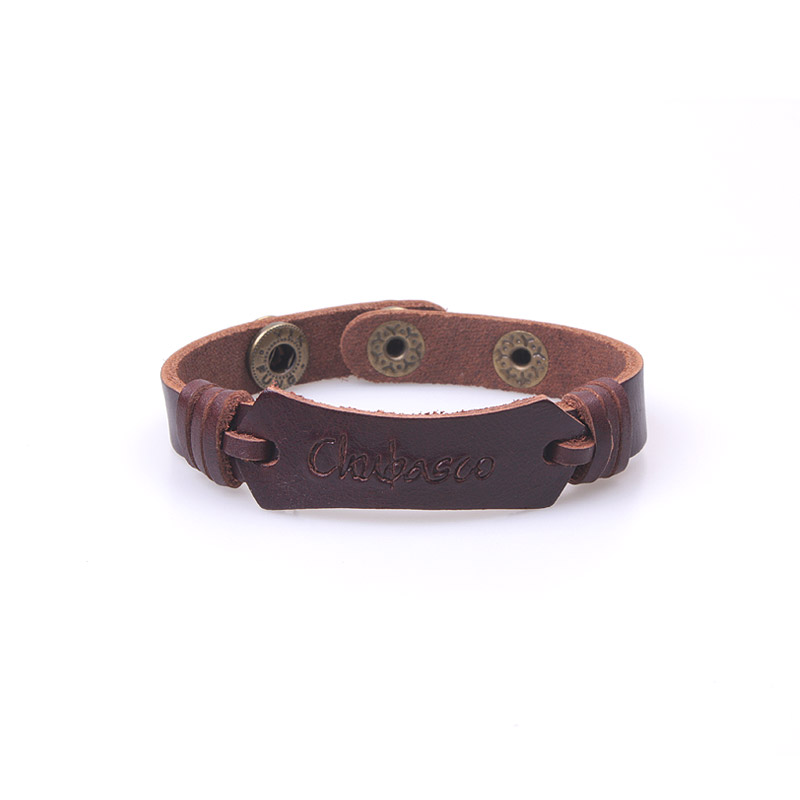 SLB02 Simple leather bracelet brown
