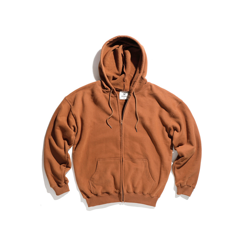 BH202 Basic pull zipup hoodie Brown