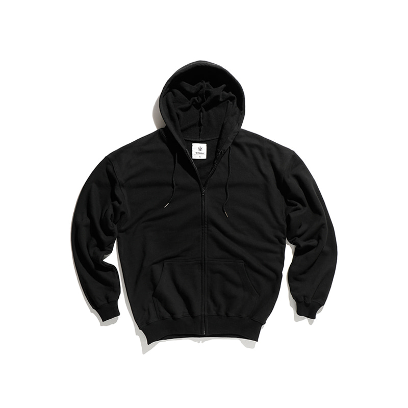BH201 Basic pull zipup hoodie Black
